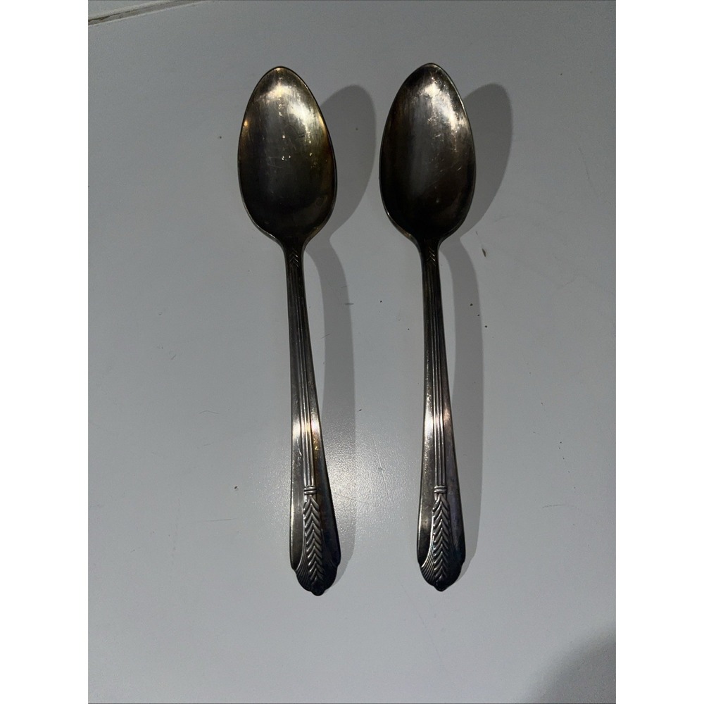 2 Teaspoon Tea Spoon Allure Wm Rogers 1939‎ International Silver Silverplate